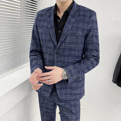 High - quality Suit for Men (suit + Trousers) Stylish and Handsome 2 - piece Business Professional Suit Best Man Groom Wedding Dress - SHOWLU FASHION STORE