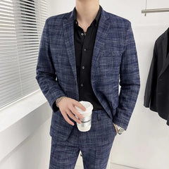 High - quality Suit for Men (suit + Trousers) Stylish and Handsome 2 - piece Business Professional Suit Best Man Groom Wedding Dress - SHOWLU FASHION STORE