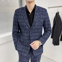 High - quality Suit for Men (suit + Trousers) Stylish and Handsome 2 - piece Business Professional Suit Best Man Groom Wedding Dress - SHOWLU FASHION STORE