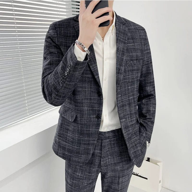 High - quality Suit for Men (suit + Trousers) Stylish and Handsome 2 - piece Business Professional Suit Best Man Groom Wedding Dress - SHOWLU FASHION STORE
