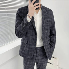 High - quality Suit for Men (suit + Trousers) Stylish and Handsome 2 - piece Business Professional Suit Best Man Groom Wedding Dress - SHOWLU FASHION STORE