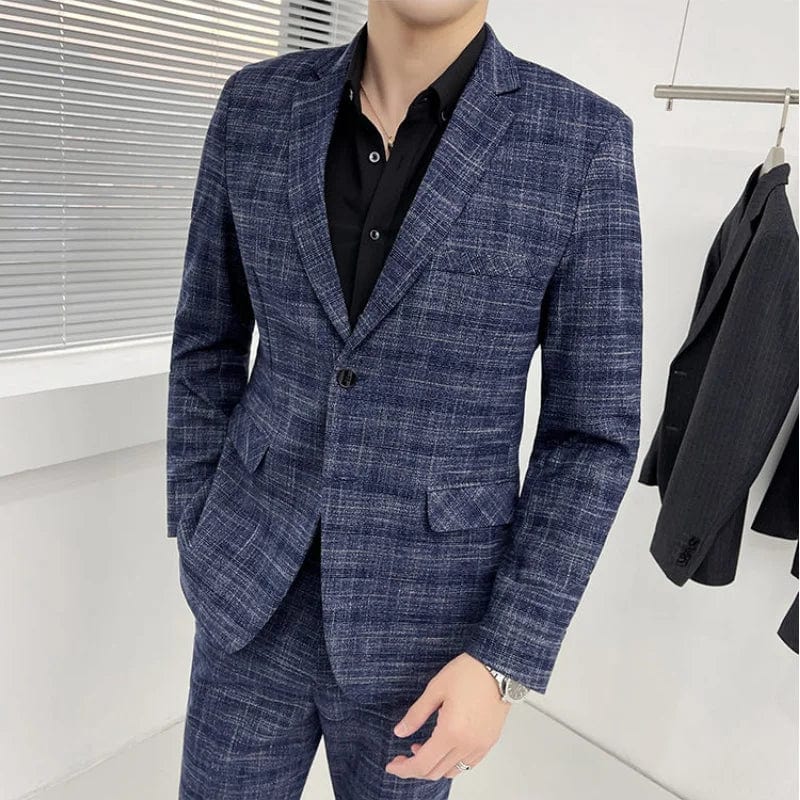 High - quality Suit for Men (suit + Trousers) Stylish and Handsome 2 - piece Business Professional Suit Best Man Groom Wedding Dress - SHOWLU FASHION STORE