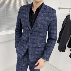 High - quality Suit for Men (suit + Trousers) Stylish and Handsome 2 - piece Business Professional Suit Best Man Groom Wedding Dress - SHOWLU FASHION STORE