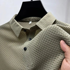 【High - quality】M - 4XL Summer New Men's Short Sleeve T-shirt Cool and Breathable POLO Shirt Business Casual Sweat - absorbing Top - SHOWLU FASHION STORE