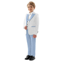 Hot Sale Classic 4PCS Suit For Boys Elegant Sky Blue Suit Set Smart Single Breasted Boy's Suit Blazer Vest And Pants For Party - SHOWLU FASHION STORE