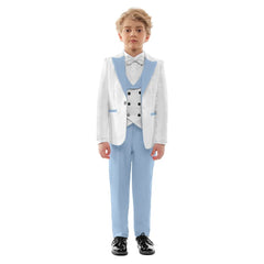 Hot Sale Classic 4PCS Suit For Boys Elegant Sky Blue Suit Set Smart Single Breasted Boy's Suit Blazer Vest And Pants For Party - SHOWLU FASHION STORE