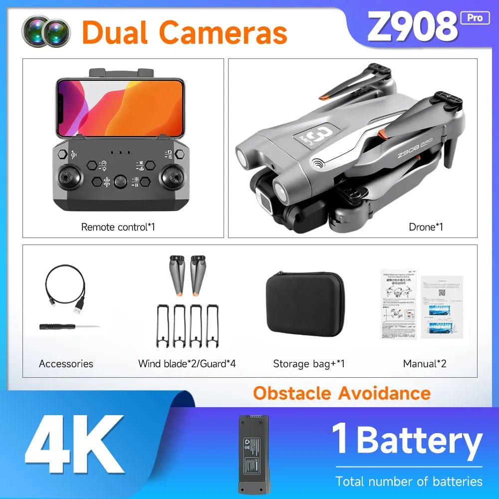 HOT Z908 Pro / MAX Mini Drone 4k Professional Camera 2.4G WIFI Obstacle Avoidance Helicopter Remote Control Quadcopter RC Toys - SHOWLU FASHION STORE