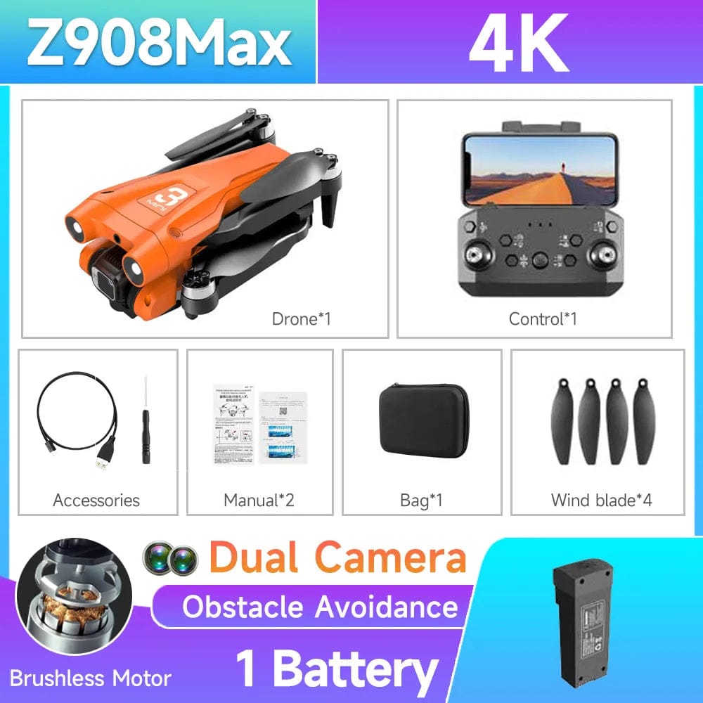 HOT Z908 Pro / MAX Mini Drone 4k Professional Camera 2.4G WIFI Obstacle Avoidance Helicopter Remote Control Quadcopter RC Toys - SHOWLU FASHION STORE