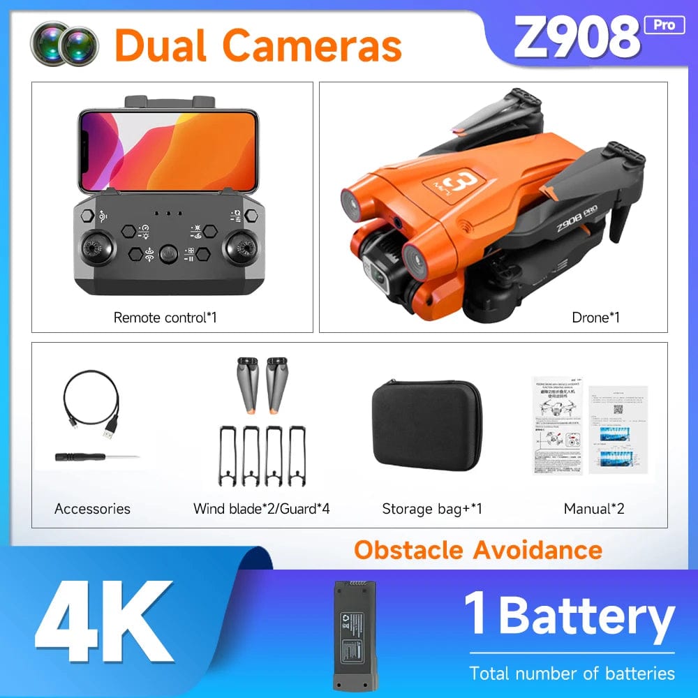 HOT Z908 Pro / MAX Mini Drone 4k Professional Camera 2.4G WIFI Obstacle Avoidance Helicopter Remote Control Quadcopter RC Toys - SHOWLU FASHION STORE