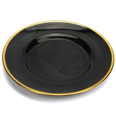Hotel Table Setting Household Bone China Set Black Golden Edge Luxury Model Room Tableware Flat Plate Western Food/Steak Dinner Plate Dish - SHOWLU FASHION STORE