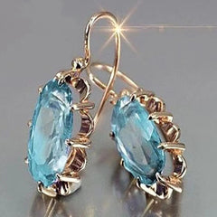 Huitan Trendy Women Oval Cubic Zirconia Earrings Temperament Elegant Design Luxury Female Dangle Earrings Aesthetic Jewelry 2022 - SHOWLU FASHION STORE