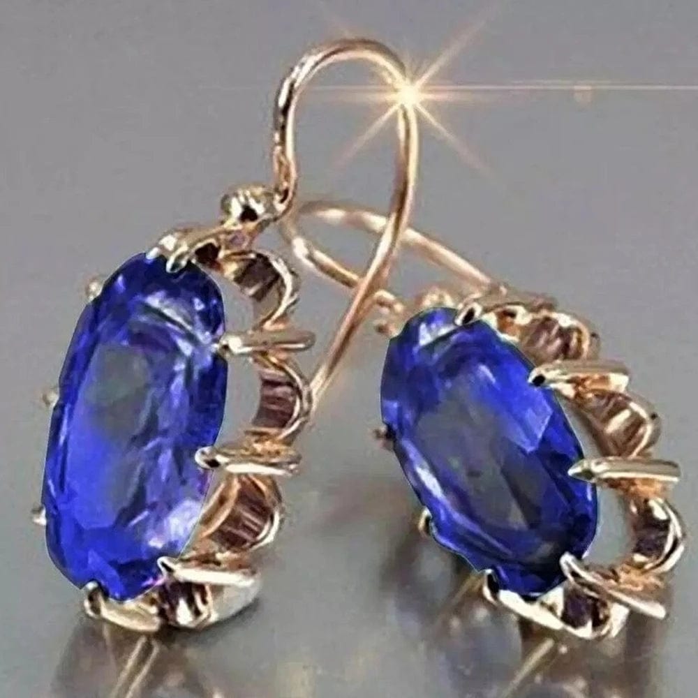 Huitan Trendy Women Oval Cubic Zirconia Earrings Temperament Elegant Design Luxury Female Dangle Earrings Aesthetic Jewelry 2022 - SHOWLU FASHION STORE