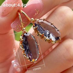 Huitan Trendy Women Oval Cubic Zirconia Earrings Temperament Elegant Design Luxury Female Dangle Earrings Aesthetic Jewelry 2022 - SHOWLU FASHION STORE
