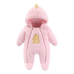 Infant Boys Girls Fleece Jumpsuit Winter Long Sleeve Cartoon Hooded Romper Newborn Fleece Warm Jumpsuit 0 - 24 Months Baby Clothes - SHOWLU FASHION STORE