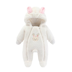 Infant Boys Girls Fleece Jumpsuit Winter Long Sleeve Cartoon Hooded Romper Newborn Fleece Warm Jumpsuit 0 - 24 Months Baby Clothes - SHOWLU FASHION STORE