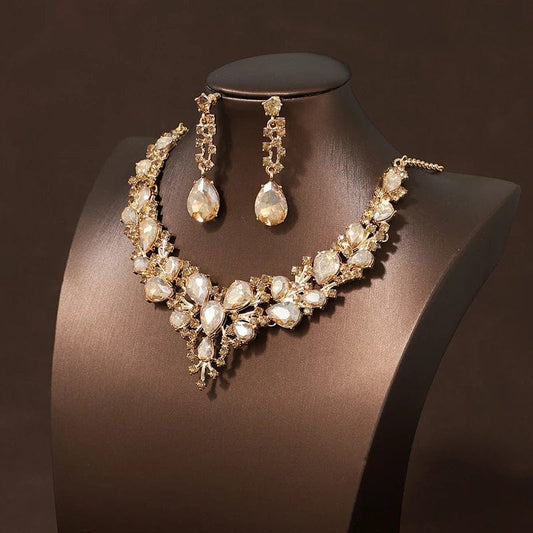 Itacazzo Bride Wedding Luxury Necklace Earring Set Exquisite and Elegant for Ladies Suitable for Party Festivals - SHOWLU FASHION STORE
