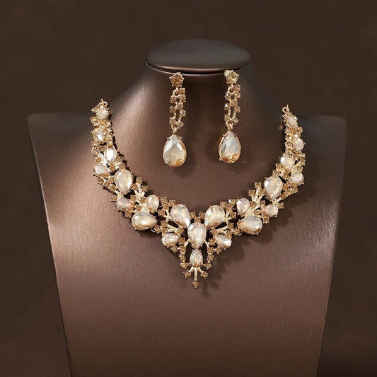 Itacazzo Bride Wedding Luxury Necklace Earring Set Exquisite and Elegant for Ladies Suitable for Party Festivals - SHOWLU FASHION STORE
