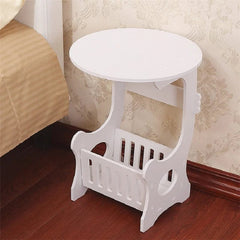 K - STAR European Mini Plastic Round Coffee Tea Table Home Simple Plastic Living Room Bedroom Storage Shelf Bedside Table White - SHOWLU FASHION STORE