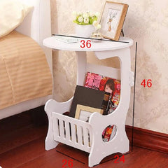 K - STAR European Mini Plastic Round Coffee Tea Table Home Simple Plastic Living Room Bedroom Storage Shelf Bedside Table White - SHOWLU FASHION STORE