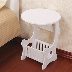 K - STAR European Mini Plastic Round Coffee Tea Table Home Simple Plastic Living Room Bedroom Storage Shelf Bedside Table White - SHOWLU FASHION STORE