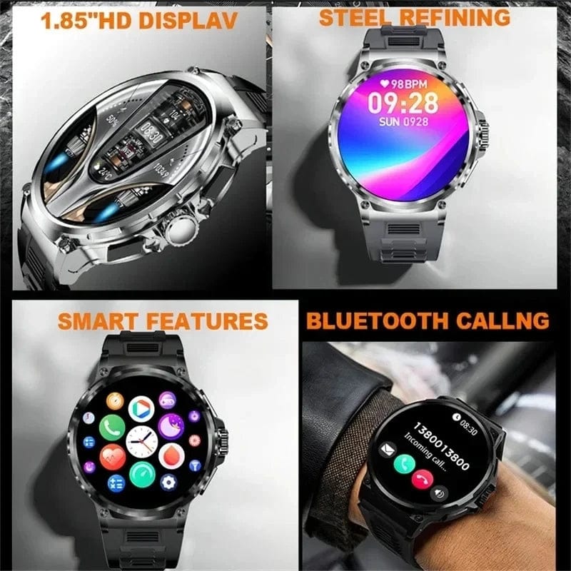 KAVSUMI 1.85 Inch HD Bluetooth Call Smart Watch Men Sports Fitness Tracker Watch Heart Monitor 710mAh Smartwatch For Android IOS - SHOWLU FASHION STORE