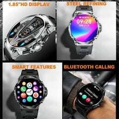KAVSUMI 1.85 Inch HD Bluetooth Call Smart Watch Men Sports Fitness Tracker Watch Heart Monitor 710mAh Smartwatch For Android IOS - SHOWLU FASHION STORE