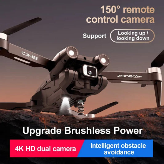 KBDFA MINI Z908Pro Max Drone 4K ESC Professional WIFI FPV Dron Obstacle Avoidance Brushless Four - Axis Folding RC Quadcopter Toys - SHOWLU FASHION STORE