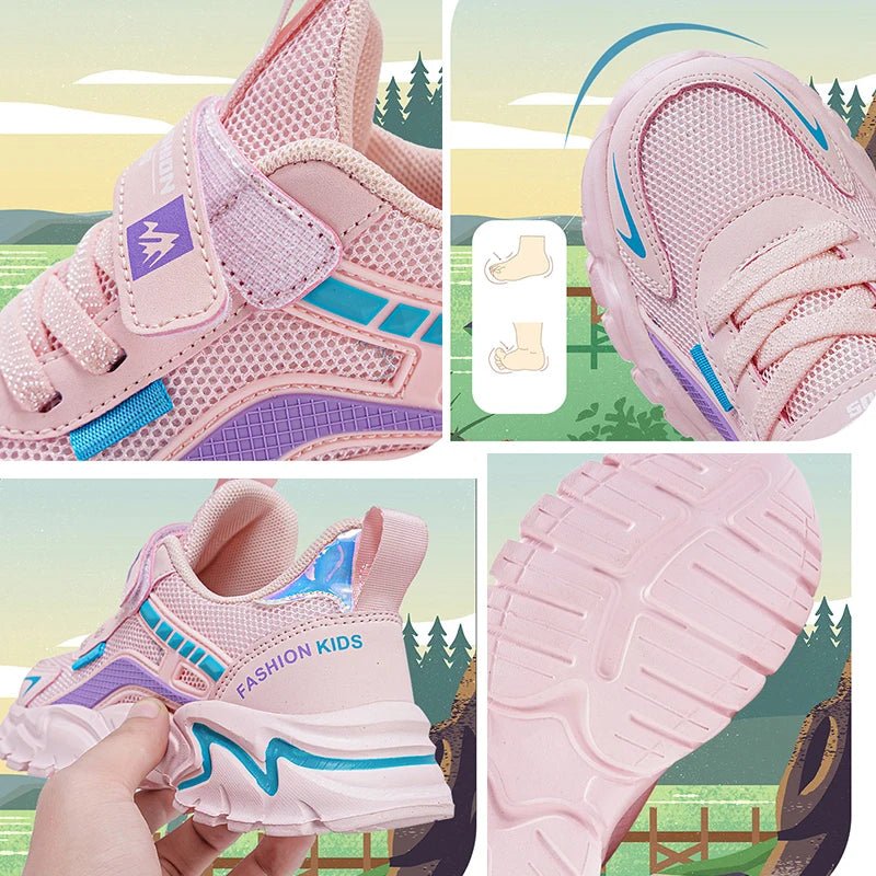 Kids Casual Pink Girls Shoe Outdoor Comfortable Running Shoes Sneakers Breathable Student's Children Boys Sport Walking Footwear - SHOWLU FASHION STORE