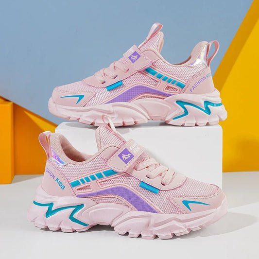 Kids Casual Pink Girls Shoe Outdoor Comfortable Running Shoes Sneakers Breathable Student's Children Boys Sport Walking Footwear - SHOWLU FASHION STORE