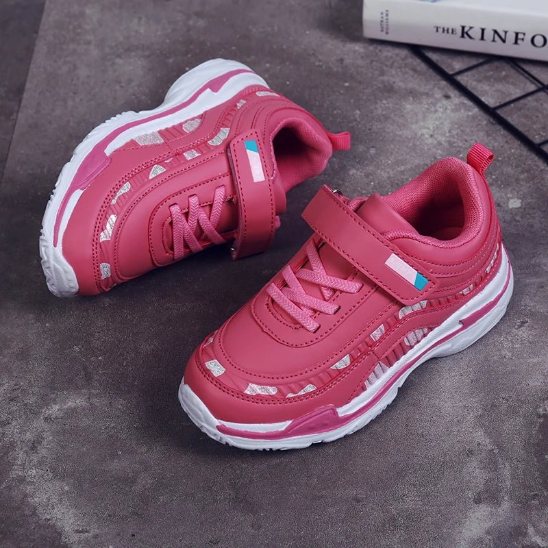 Kids Girls Shoes Leather Platform Sneakers Children Lightweight Pink Purple Running Sports Tennis Girls Sneaker - SHOWLU FASHION STORE