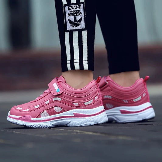 Kids Girls Shoes Leather Platform Sneakers Children Lightweight Pink Purple Running Sports Tennis Girls Sneaker - SHOWLU FASHION STORE