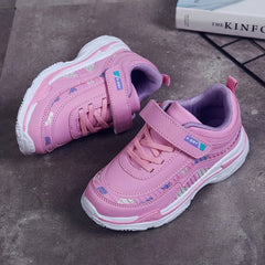 Kids Girls Shoes Leather Platform Sneakers Children Lightweight Pink Purple Running Sports Tennis Girls Sneaker - SHOWLU FASHION STORE