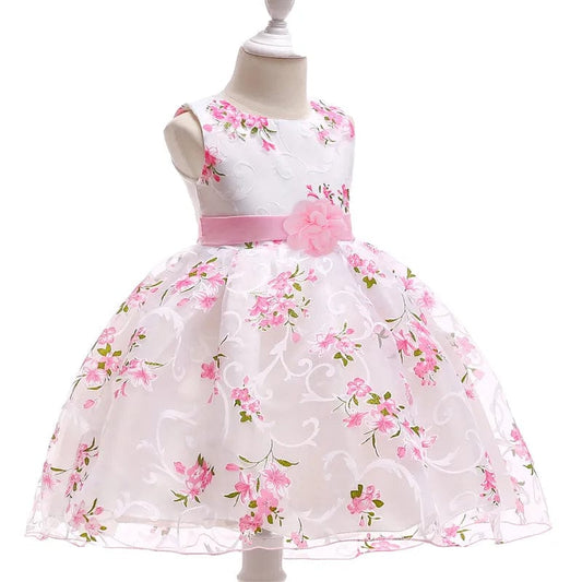 Kids Summer Dress For Girls Wedding Costume Floral Printing Birthday Princess Party Dresses 2 - 10 Years Children Girl Clothes - SHOWLU FASHION STORE