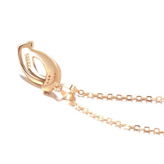 Kinel Hot Trend Glossy Dangle Earrings Necklace Sets 585 Rose Gold Simple Geometry Natural Zircon Women Daily Fine Jewelry Sets - SHOWLU FASHION STORE