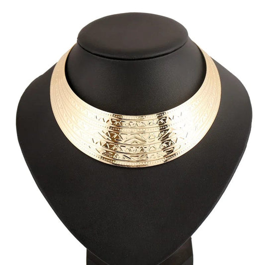 KMVEXO Fashion Jewelry Wide Punk Necklaces Charm Party Necklace Chain Luxury Choker Collar Necklace For Women Collier Femme - SHOWLU FASHION STORE