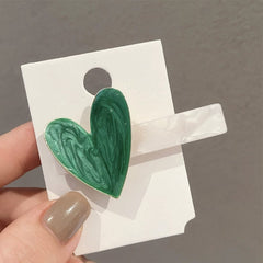 Korean Yuji Oil Dripping Heart Barrettes - SHOWLU FASHION STORE