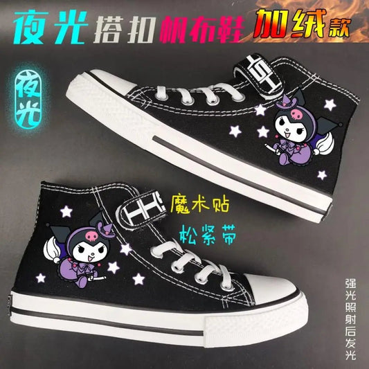 Kuromi My Melody Spring New Sneakers Cinnamoroll Sanrio Canvas Shoes Schoolgirl High Top Anti - Slip Students Cartoon Sports Shoes - SHOWLU FASHION STORE