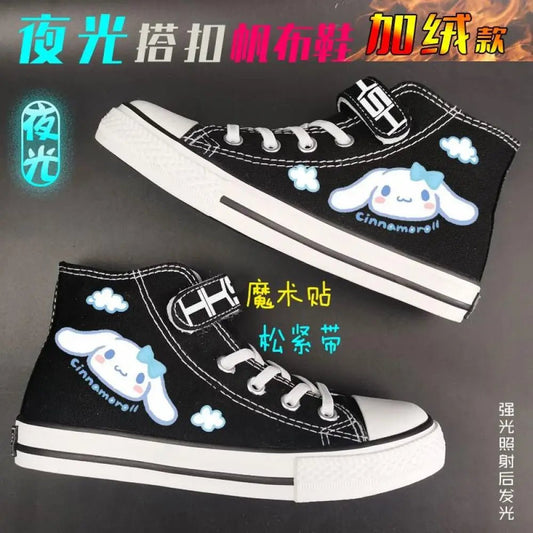 Kuromi My Melody Spring New Sneakers Cinnamoroll Sanrio Canvas Shoes Schoolgirl High Top Anti - Slip Students Cartoon Sports Shoes - SHOWLU FASHION STORE