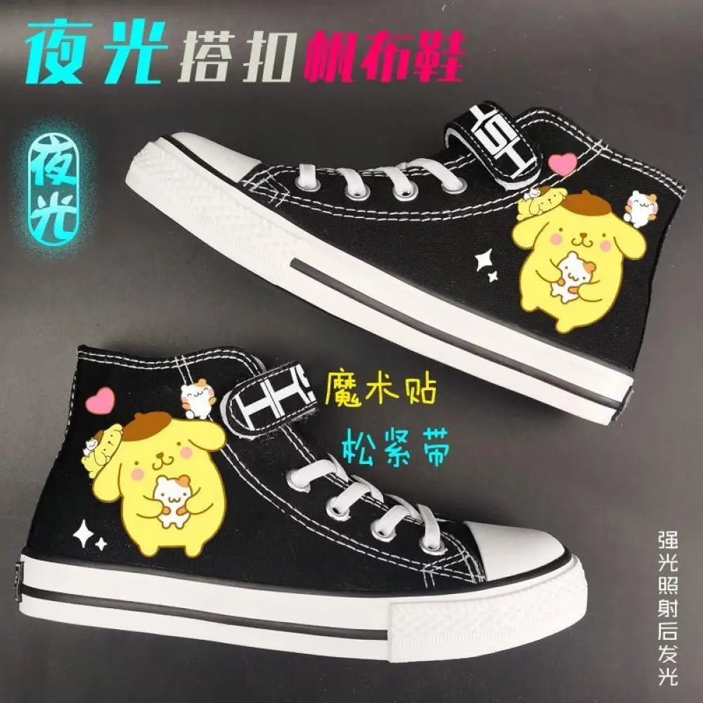 Kuromi My Melody Spring New Sneakers Cinnamoroll Sanrio Canvas Shoes Schoolgirl High Top Anti - Slip Students Cartoon Sports Shoes - SHOWLU FASHION STORE
