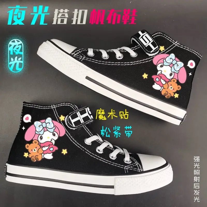 Kuromi My Melody Spring New Sneakers Cinnamoroll Sanrio Canvas Shoes Schoolgirl High Top Anti - Slip Students Cartoon Sports Shoes - SHOWLU FASHION STORE