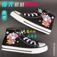 Kuromi My Melody Spring New Sneakers Cinnamoroll Sanrio Canvas Shoes Schoolgirl High Top Anti - Slip Students Cartoon Sports Shoes - SHOWLU FASHION STORE