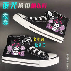 Kuromi My Melody Spring New Sneakers Cinnamoroll Sanrio Canvas Shoes Schoolgirl High Top Anti - Slip Students Cartoon Sports Shoes - SHOWLU FASHION STORE