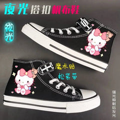 Kuromi My Melody Spring New Sneakers Cinnamoroll Sanrio Canvas Shoes Schoolgirl High Top Anti - Slip Students Cartoon Sports Shoes - SHOWLU FASHION STORE