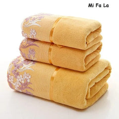 Lace Border Embroidered Microfiber Face Bath Towel Set, Super Soft Absorbent Towels Bathroom, Home Wedding Decoration, 3Pcs Set - SHOWLU FASHION STORE