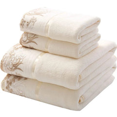 Lace Embroidered Bath Towel Set Microfiber for Adults Colourful Tree Bathroom Face Bath Towels Quick Dry Family Set Large Thick - SHOWLU FASHION STORE
