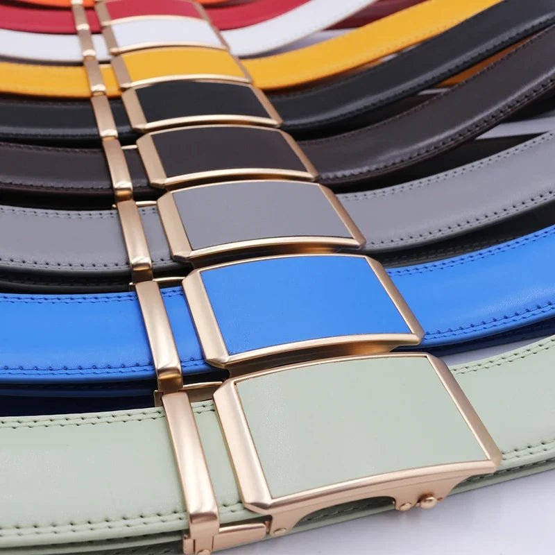 Ladies Automatic Buckle Genuine Leather Belt Casual Party Automatic Buckle Genuine Leather Belt High Quality Ladies Belt - SHOWLU FASHION STORE