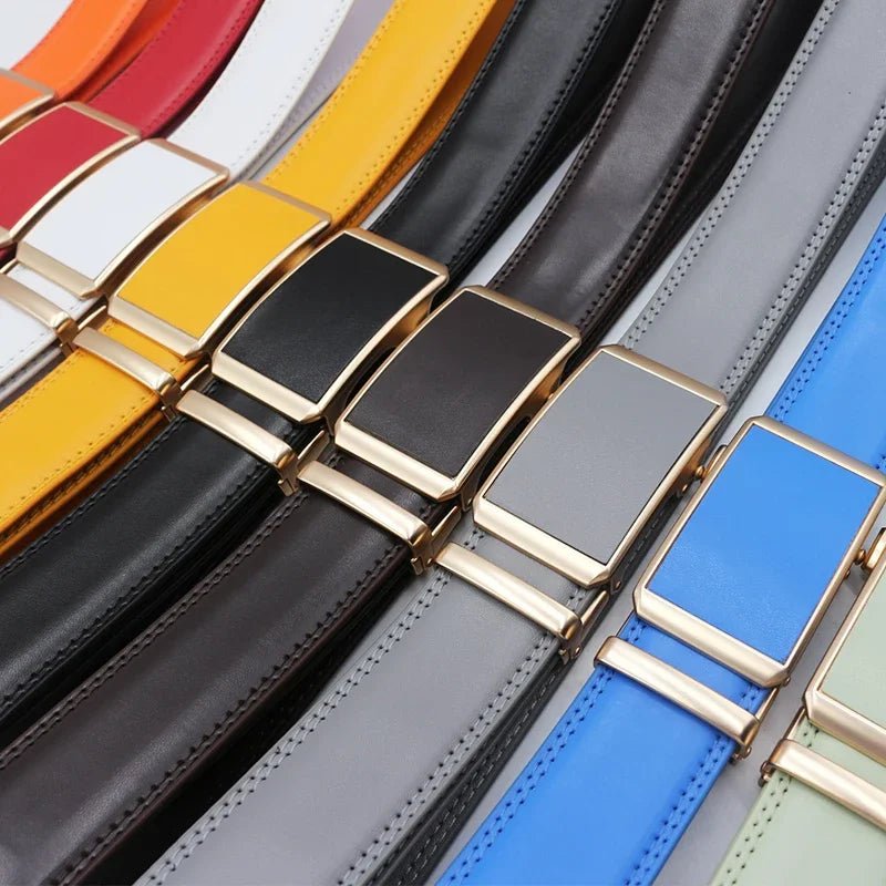 Ladies Automatic Buckle Genuine Leather Belt Casual Party Automatic Buckle Genuine Leather Belt High Quality Ladies Belt - SHOWLU FASHION STORE