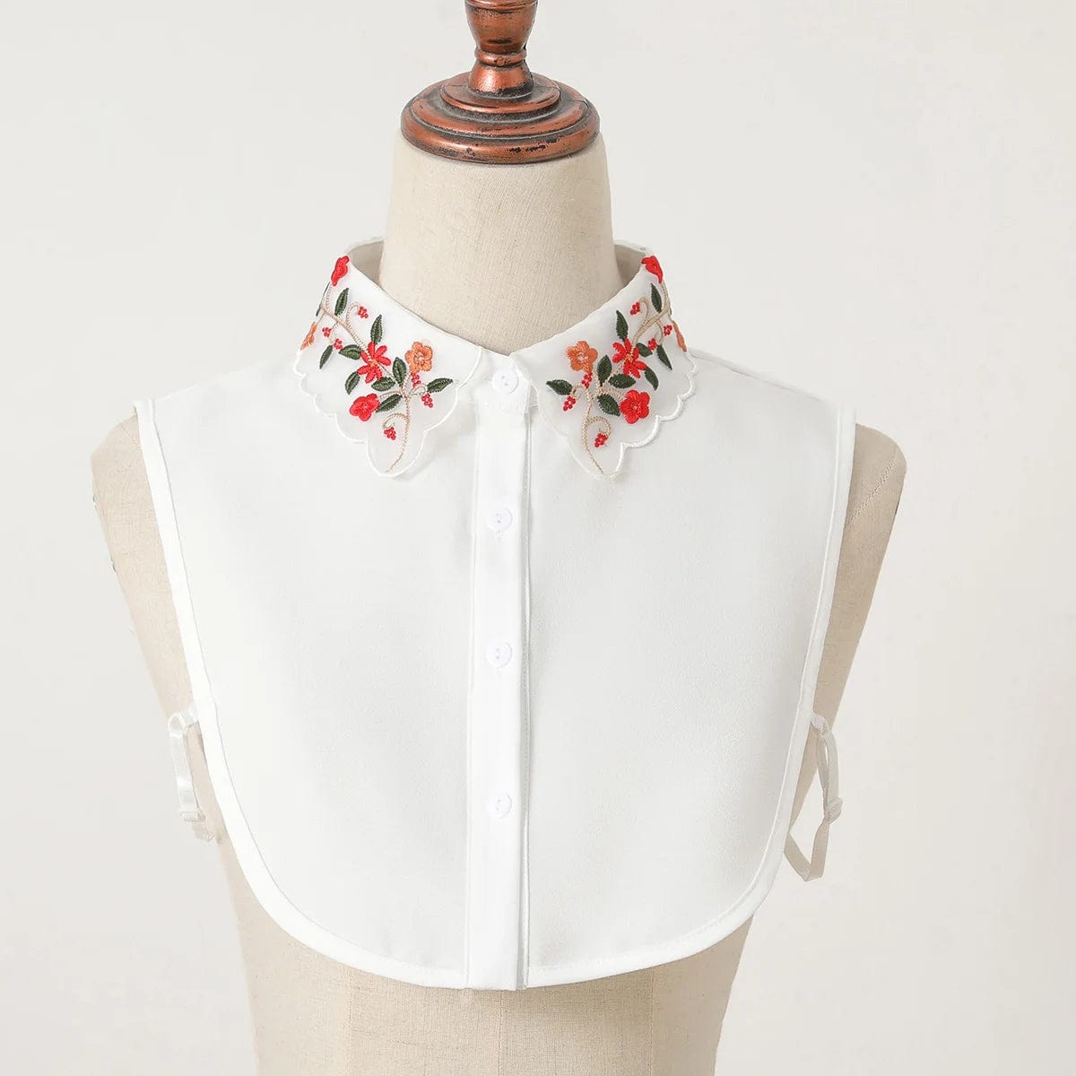Ladies Fashion Embroidered Colorful Flower Collar with Sweater Bottom Shirt Versatile Detachable Chiffon Fake Collar - SHOWLU FASHION STORE