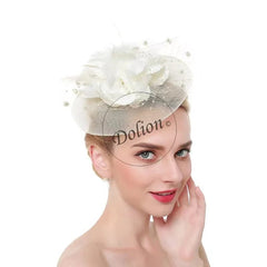 Lady Fancy Fascinators Hats for Womens Mesh Wedding Headwear Veil Flower Cocktail Tea Party Church Derby Hat Chapeu Feminino - SHOWLU FASHION STORE