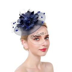 Lady Fancy Fascinators Hats for Womens Mesh Wedding Headwear Veil Flower Cocktail Tea Party Church Derby Hat Chapeu Feminino - SHOWLU FASHION STORE